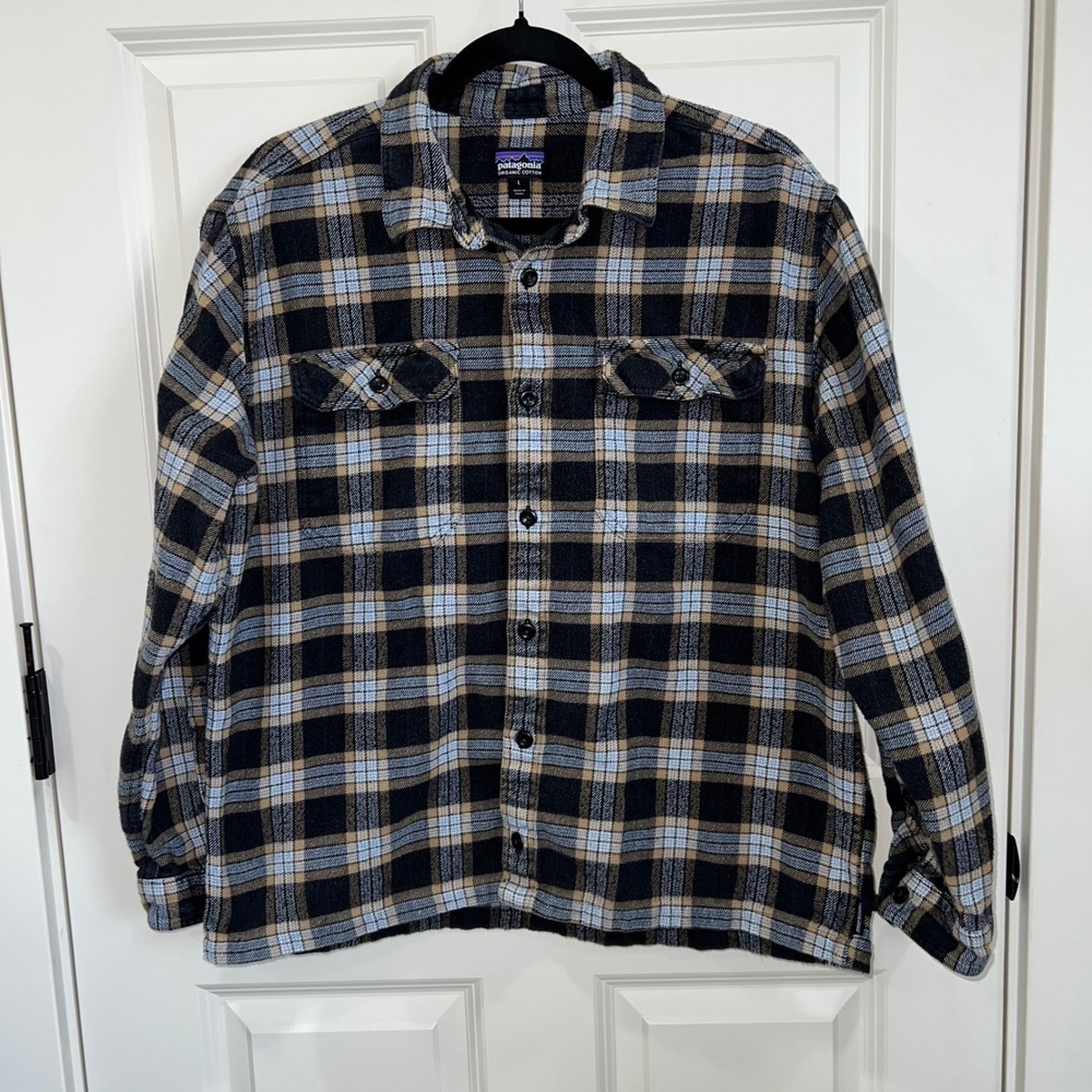 Patagonia Men's Fjord Flannel‎ Long Sleeve Button Down Plaid Shirt Size Large
